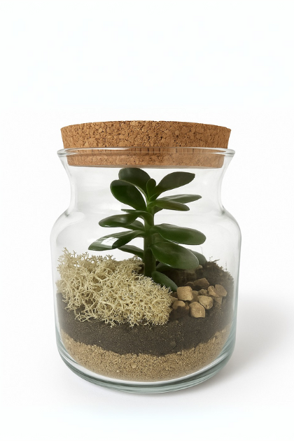 Terrarium con pianta grassa Rini 003