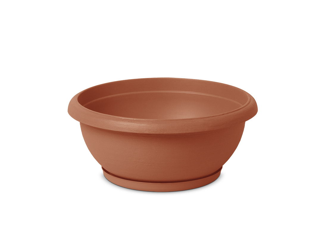 Ciotola Terrae con sottovaso color Terracotta