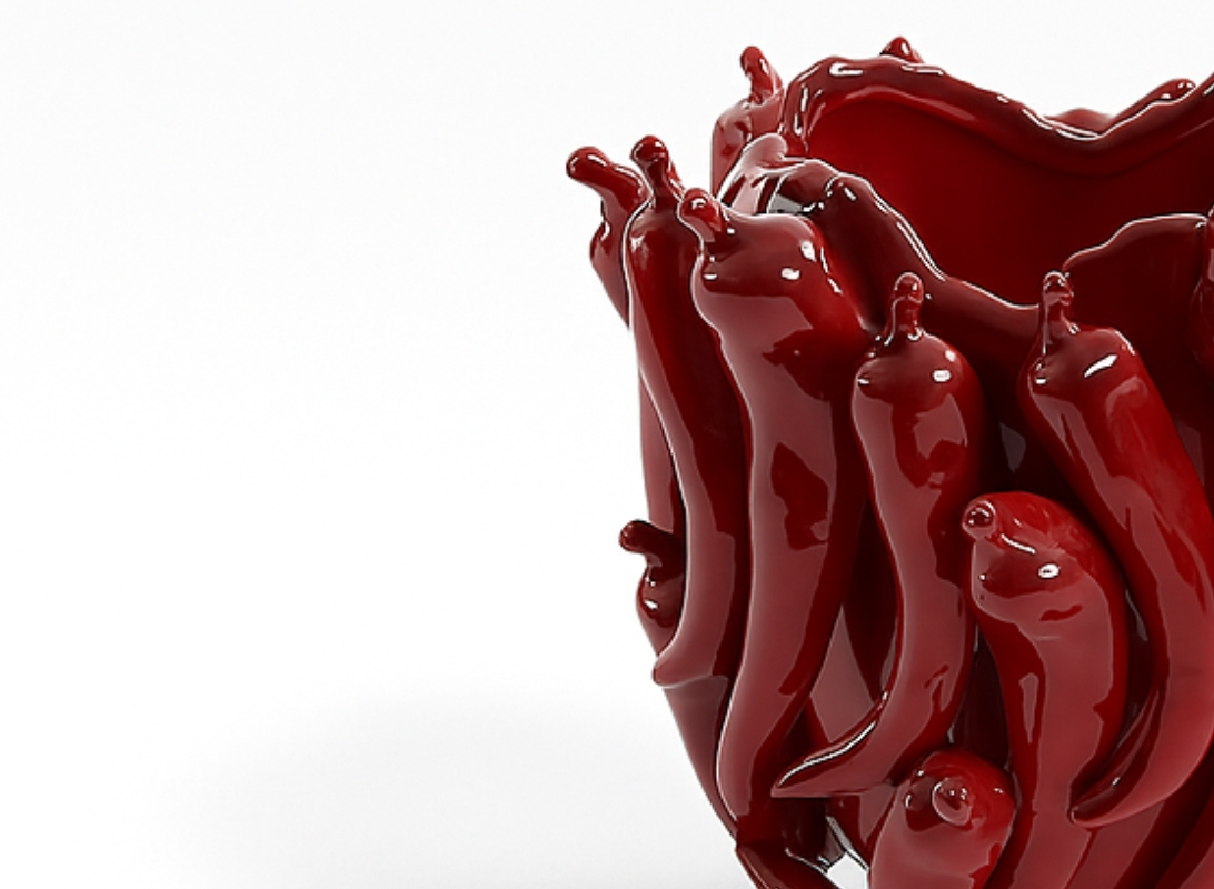 Coprivaso Peperoncino in ceramica Rosso
