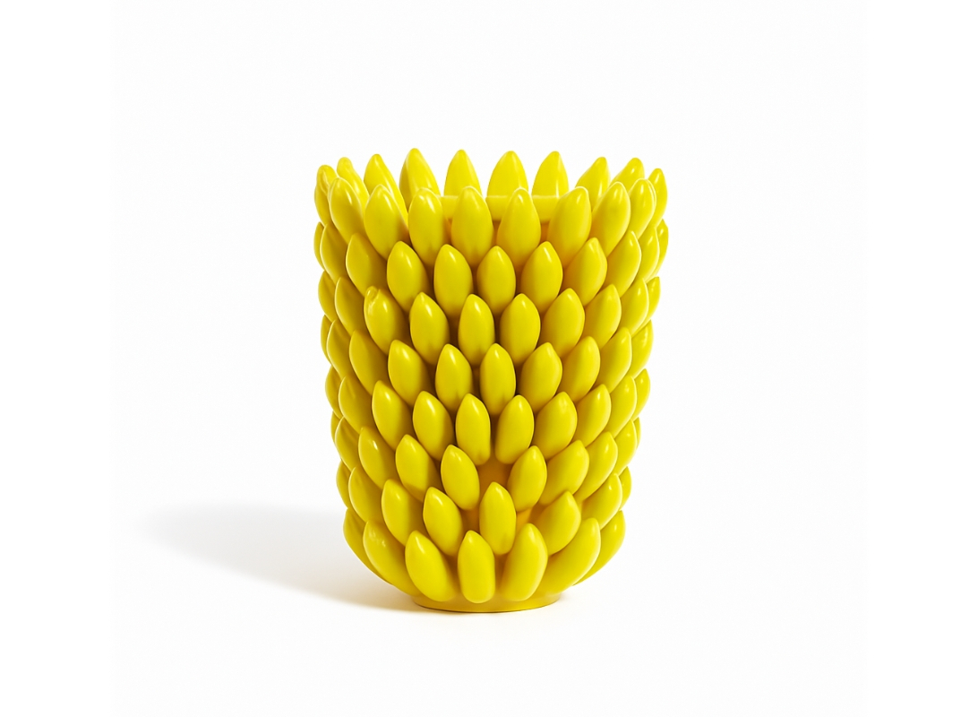 Coprivaso Zita in ceramica Giallo