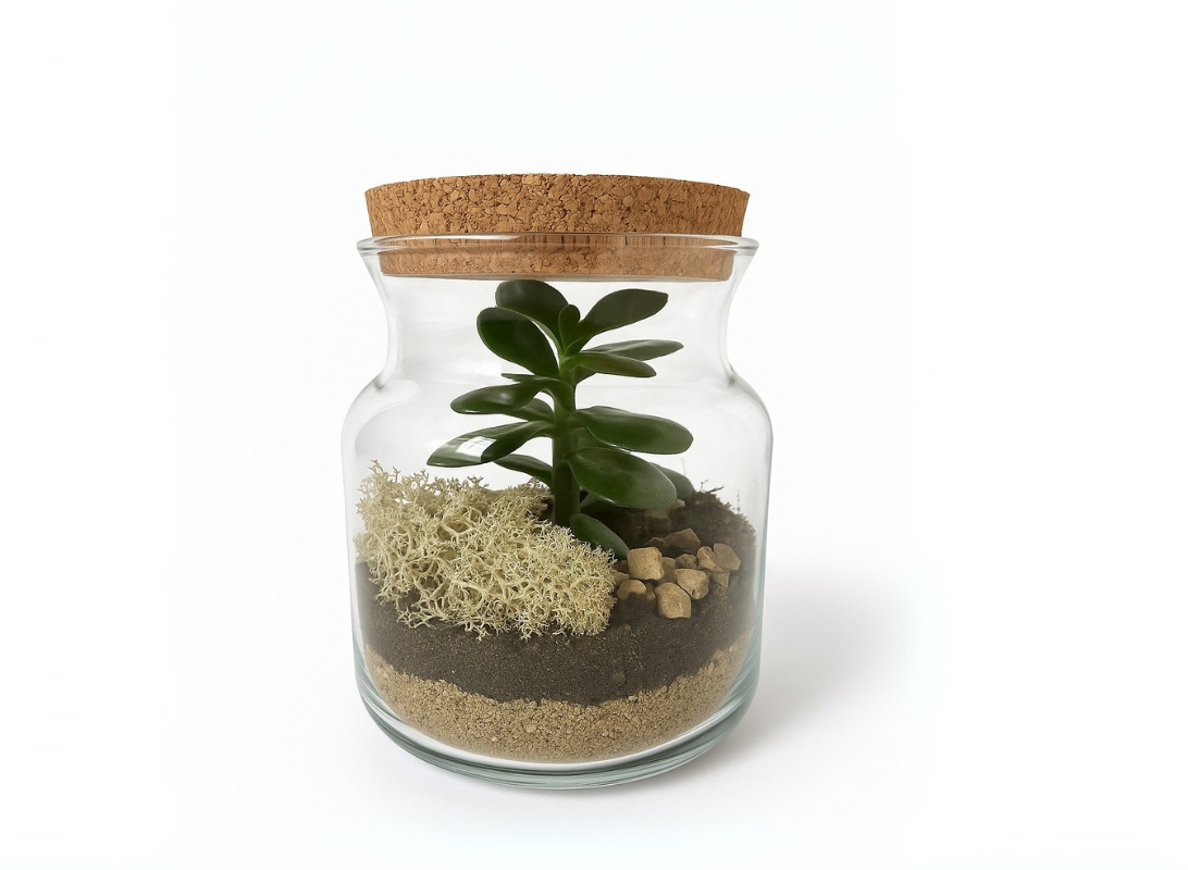 Terrarium con pianta grassa Rini 003